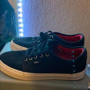 Black and Red Vans Skateboard Shoes